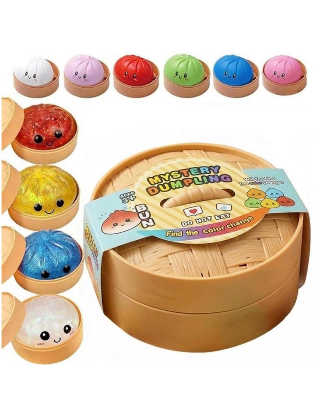 Mystery Dumpling Color-Change Squishy Toy - Assorted Bright Colors